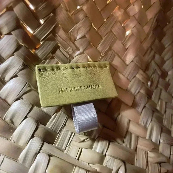 Jimmy Choo Macy Basketweave Tote Raffia Bag Natural Beige Yellow Crossbody Purse - Picture 7 of 16